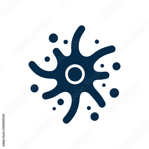 Neuron logo or nerve cell logo with concept vector illustration template.