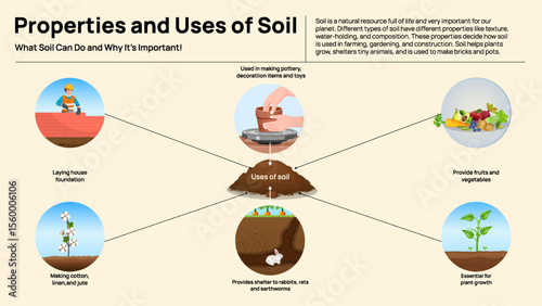 Types of Soil Infographic - Properties, Uses, and Characteristics of Different Soils