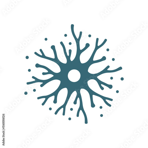 Neuron logo or nerve cell logo with concept vector illustration template.