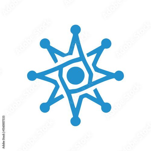 Neuron logo or nerve cell logo with concept vector illustration template.