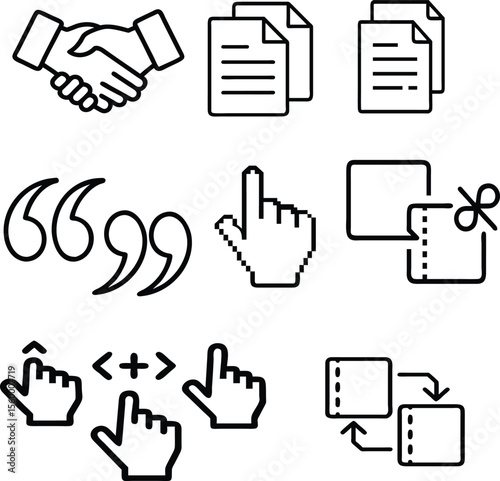 set of hand icons