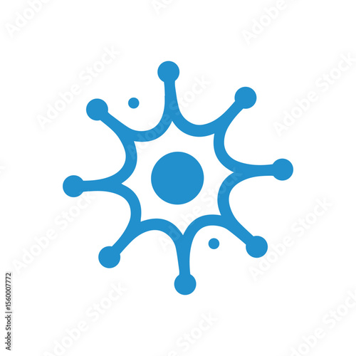 Neuron logo or nerve cell logo with concept vector illustration template.