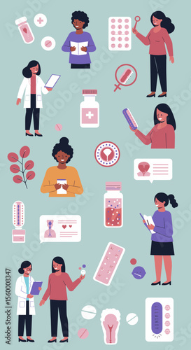 Wallpaper Mural This vector image depicts various healthcare-related elements. Torontodigital.ca