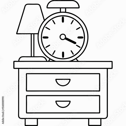 Alarm clock icon on a drawer