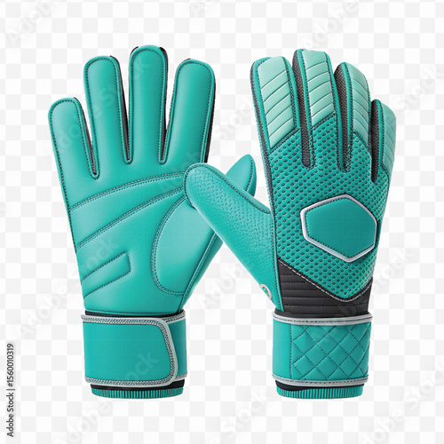 realistic 3d t goalkeeper gloves front and back view in different color style isolated on transparent background