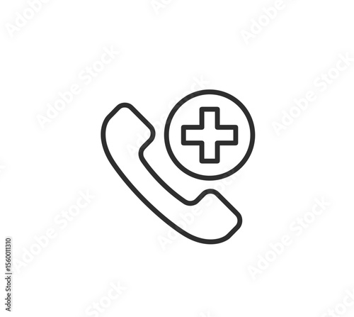 Phone icon with medical cross symbol for healthcare services  