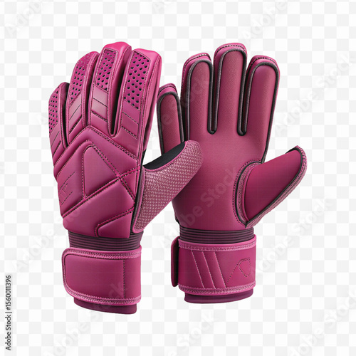 realistic 3d t goalkeeper gloves front and back view in different color style isolated on transparent background