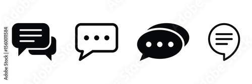 Messaging icons with both ellipses and lines to signify various message states.