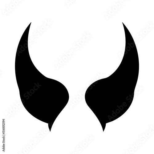 A evil horns full black silhouette vector illustration design
