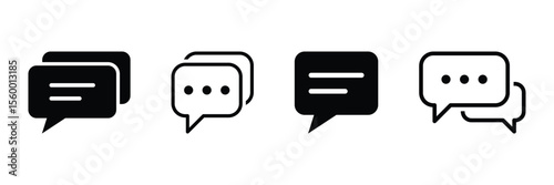 Message ions, Communication symbol icon set, Conversation icon vector collection, Editable vector comment icon