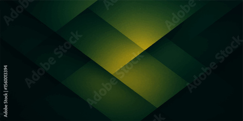 Deep green layered abstract design with golden light transitions and geometric symmetry
