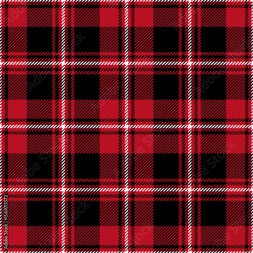 plaid tartan seamless repeat pattern. This is a black red white checkered plaid vector illustration. Design for decorative,wallpaper,shirts,clothing,tablecloths,wrapping,textile,fabric,texture