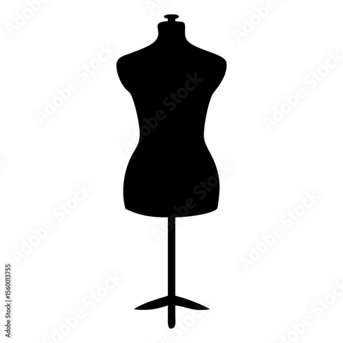 A mannequin  full black silhouette vector illustration design
