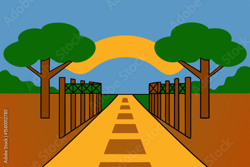 Serene Countryside Path A Tranquil Road to Nature's Embrace