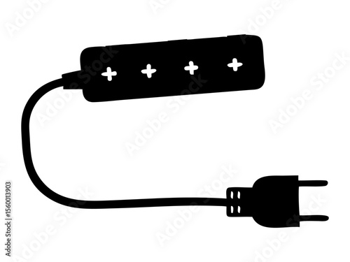 A multi plug full black silhouette vector illustration design