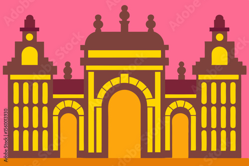 Majestic Palace Gate Architectural Design Illustration