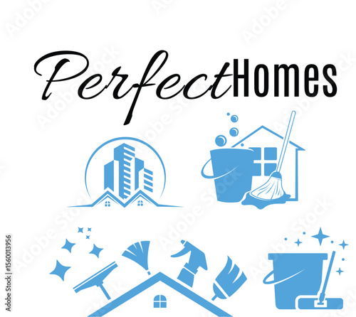 cleaning logo set