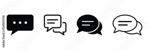 Chat glyph icon set