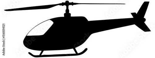 A realistic helicopter full black silhouette vector illustration design