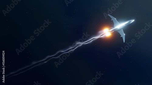 Wallpaper Mural Rocket Leaves Shimmering Trail in Space Torontodigital.ca