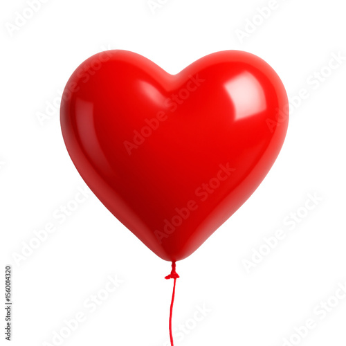 Inflatable heart on a transparent background. Valentine's Day