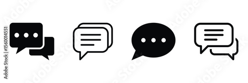 Speech bubble icon for web chat and communication. Comment icon vector illustration