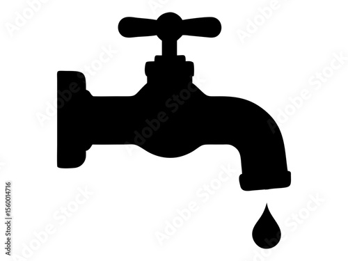 A water tap full black silhouette vector illustration design