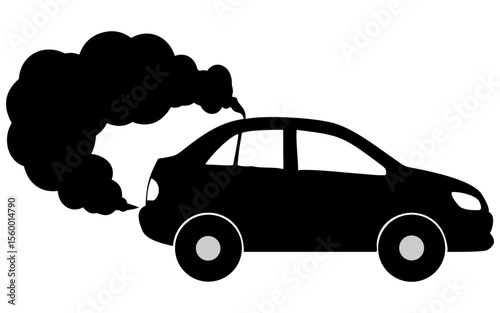 A vehicle with dirty smock full black silhouette vector illustration design
