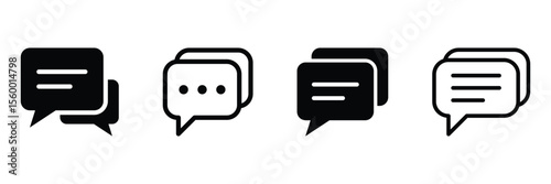 Comment icon speech bubble symbol. Comment icon, chat bubble collection