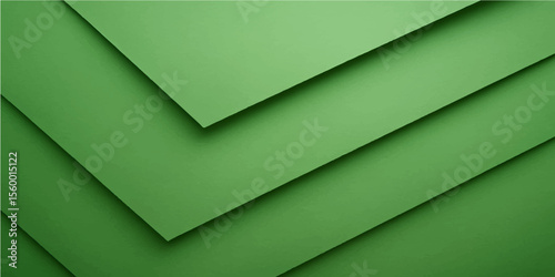 Minimal green paper layer background with soft shadow and smooth structural design