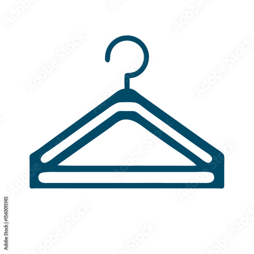 Clothes hanger icon in minimalist style on white background  