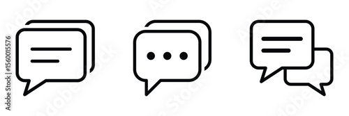 Comment icon vector set