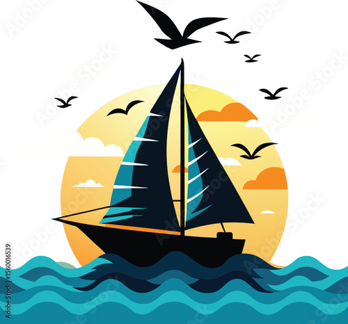This collection of black and white images depicts maritime-related elements, including ships, anchors, compasses, and a ship's wheel, some with "Maritime Day"
