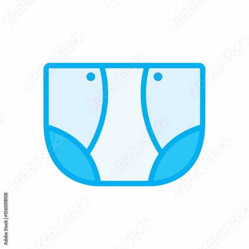 Baby Diaper Icon with Blue Outline, Clean Design for Infographics and Web, Symbolizing Infant Care and Hygiene isolated on transparent background