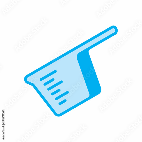 Blue Measuring Cup Icon with Volume Scale, Kitchen Utensil for Cooking and Baking, Liquid Measurement Tool isolated on transparent background