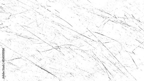 Sharp white etched scratch pattern with overlapping lines. Rough abstract surface texture. Modern grunge element for graphic design.
