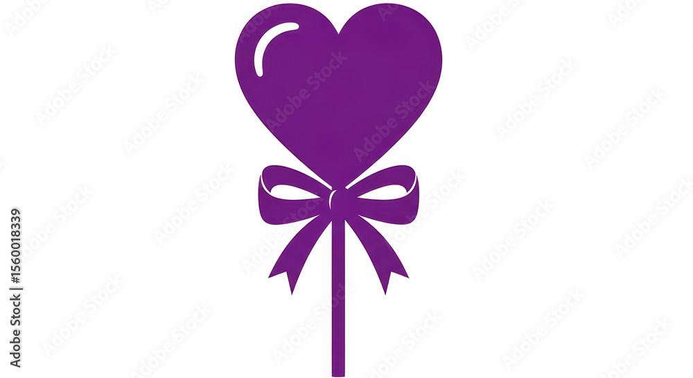 Fototapeta premium Isolated Heart Lollipop with Bow