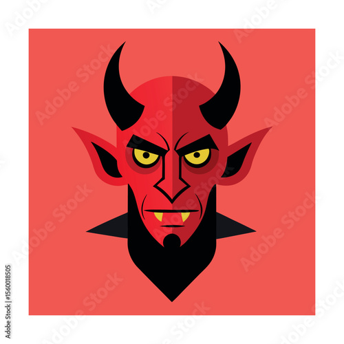 evil lucifer devil head scary art vector