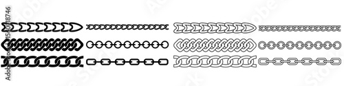 Chain icon vector set. Iron chain illustration sign collection. Metal сhain symbol. Chain web icons set.