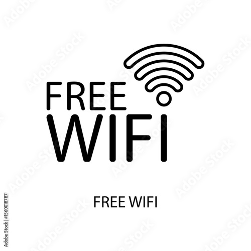 Icon a free wifi, isolated against a clean background.

