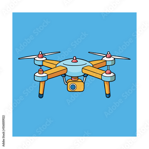 technology drone top view vector flat design