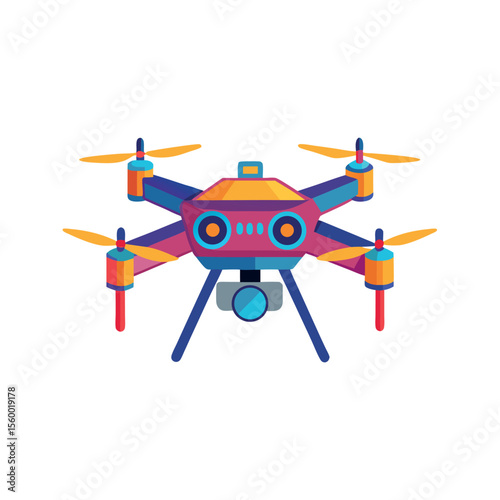 color drone in air tech concept vector