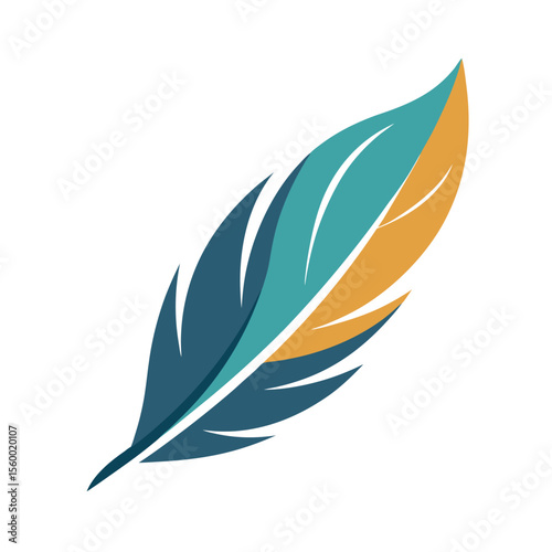 tribal feather with pattern color vector