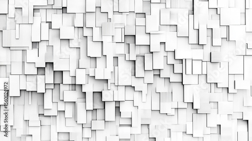 A white background with many different sized squares arranged in a chaotic pattern all over the image