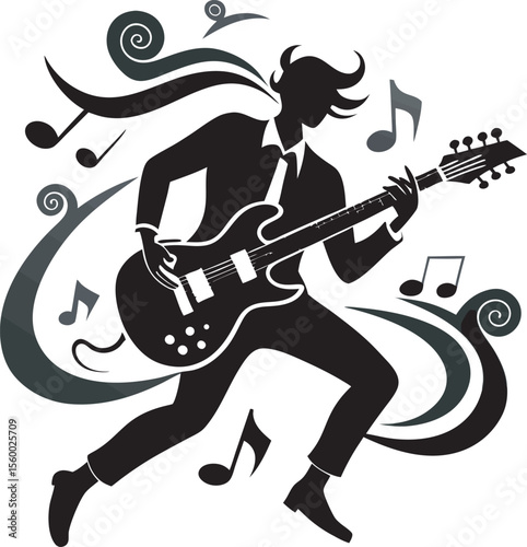This collection of images depicts musicians playing instruments such as guitars, a violin, and a saxophone.