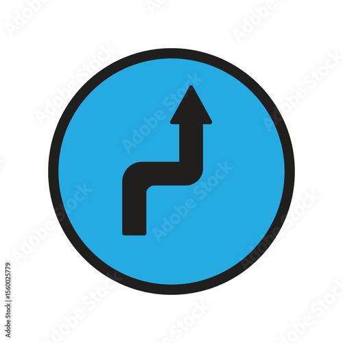 The road is curved and sharp