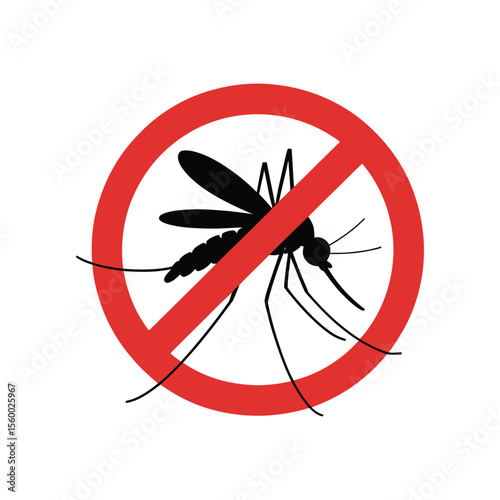 No Mosquitoes Sign - Pest Control and Disease Prevention Warning