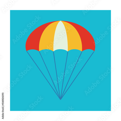 Skydiving Parachute Man Color Vector Art