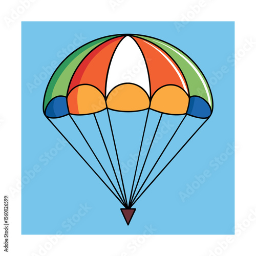Sky Fall Parachuting Character Clipart