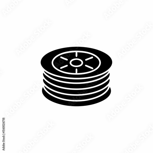 creative details Outline thermal cable spool icon vector illustration